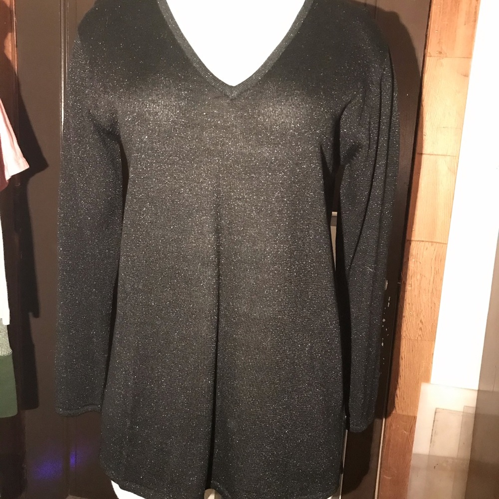 Mims/Cole metallic v-neck sweater